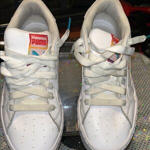 Puma White Leather Low Top Sneakers Women’s 8.5